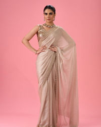 Mohey Women Ethereal Cream Organza Saree