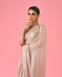 Mohey Women Ethereal Cream Organza Saree