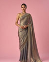 Mohey Women Grey Organza Saree with Cutdana Work