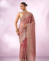 Mohey Women Pink Organza Saree with Stone Work