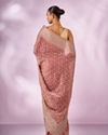 Mohey Women Pink Organza Saree with Stone Work