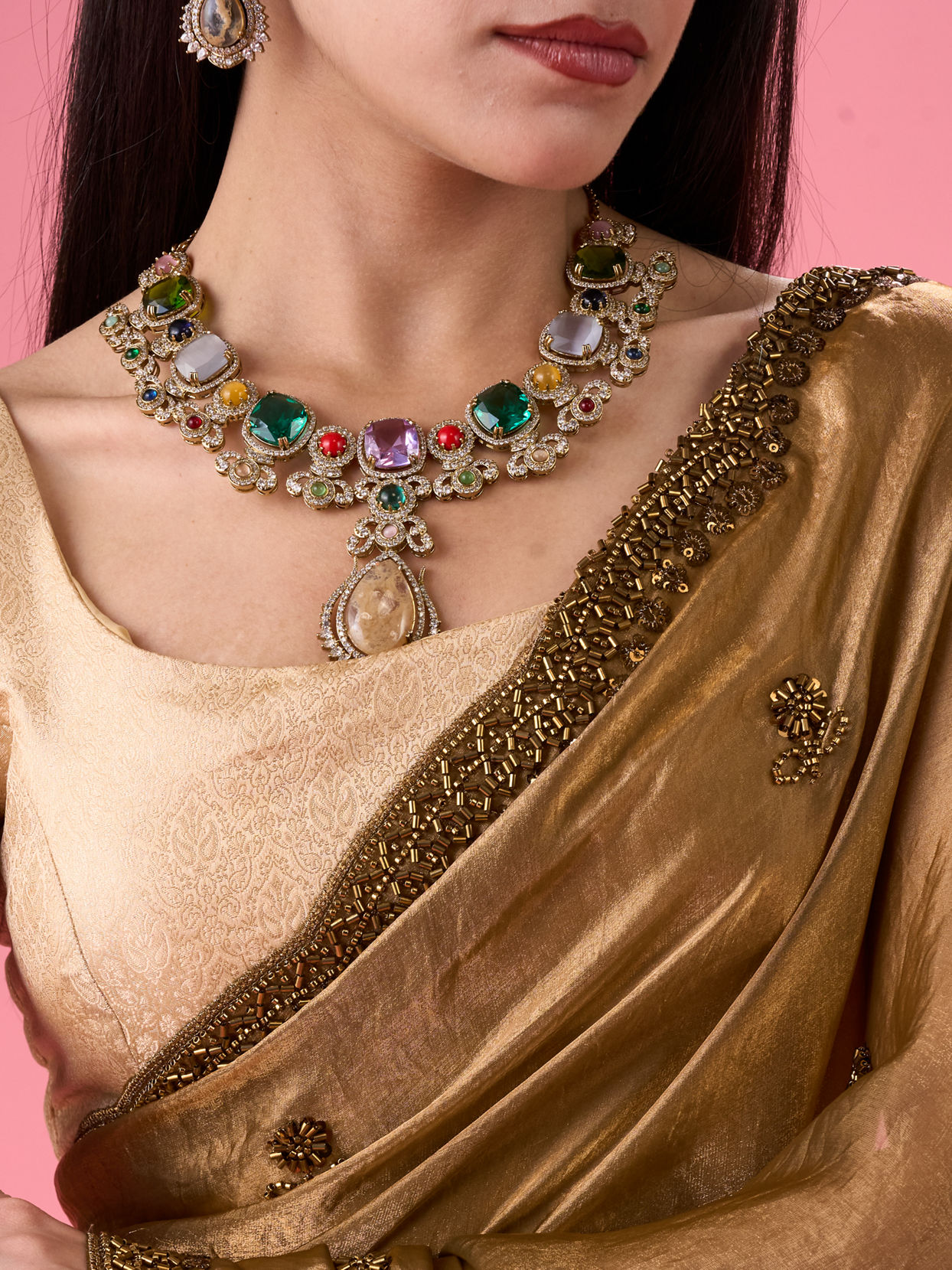 Mohey Women Regal Mehandi Green Organza Saree