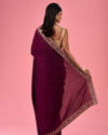 Mohey Women Wine Chinon Saree