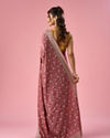 Mohey Women Pink Chinon Saree with Stone Work