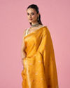 Mohey Women Mustard Yellow Silk Saree with Weave