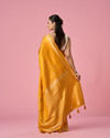 Mohey Women Mustard Yellow Silk Saree with Weave