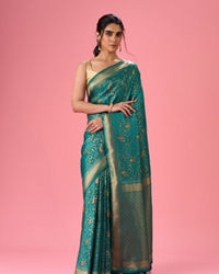 Mohey Women Elegance Embodied Rama Green Saree