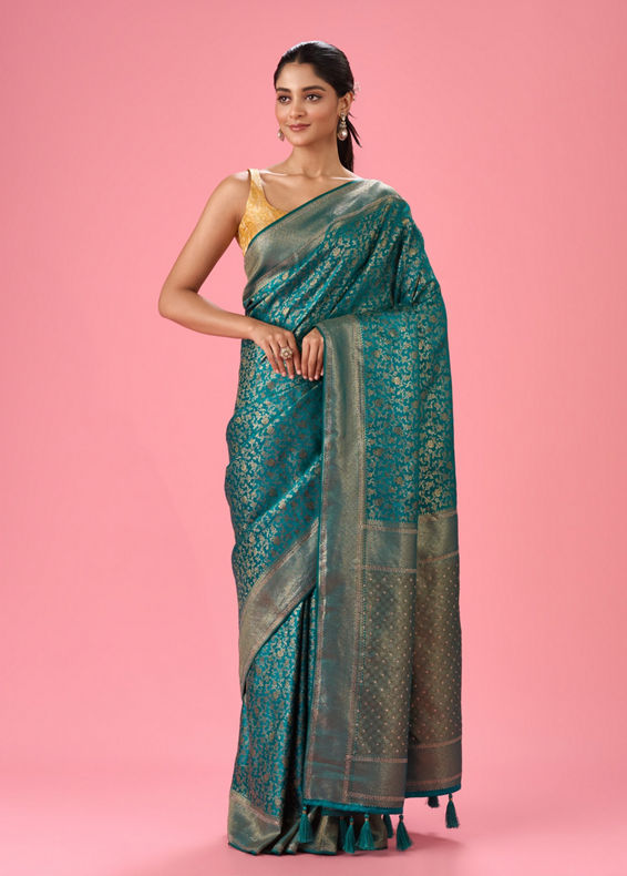Mohey Women Rama Green Celebration Saree