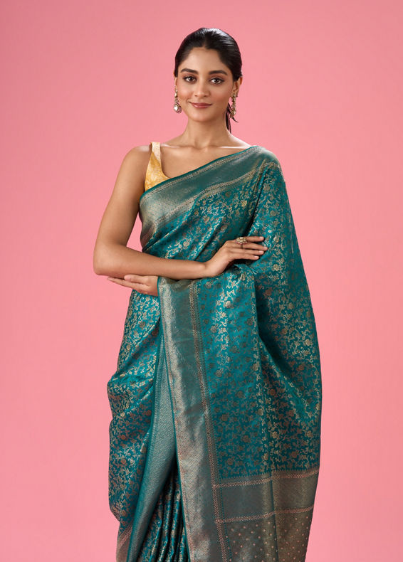 Mohey Women Rama Green Celebration Saree