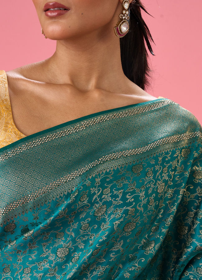 Mohey Women Rama Green Celebration Saree