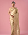 Mohey Women Cream Art Silk Banarasi Saree with Weave