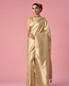 Mohey Women Cream Art Silk Banarasi Saree with Weave