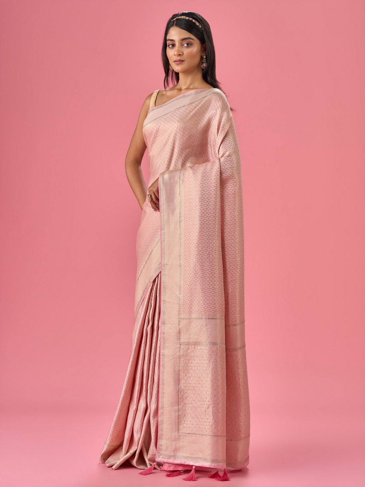 Mohey Women Sublime Pink Festivity Banarasi Saree