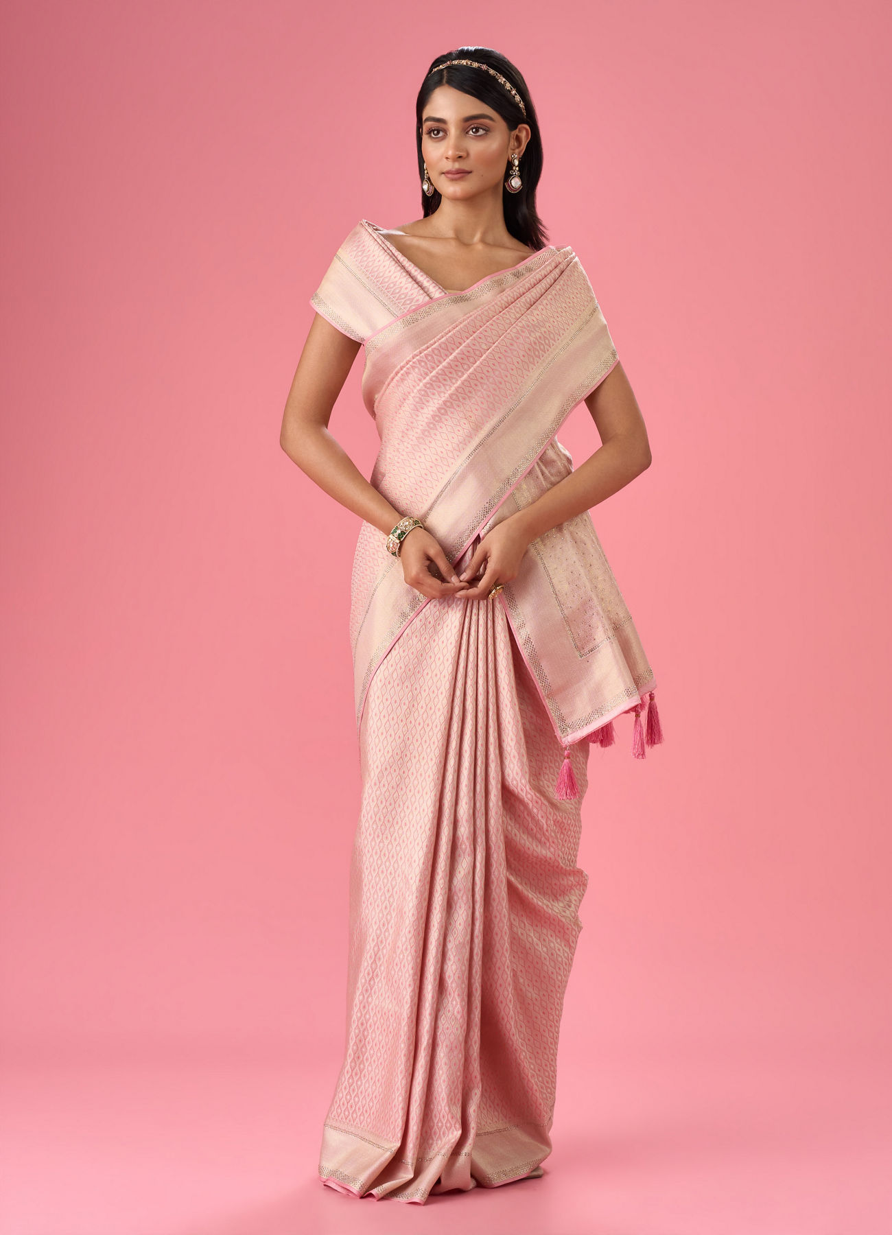 Mohey Women Sublime Pink Festivity Banarasi Saree