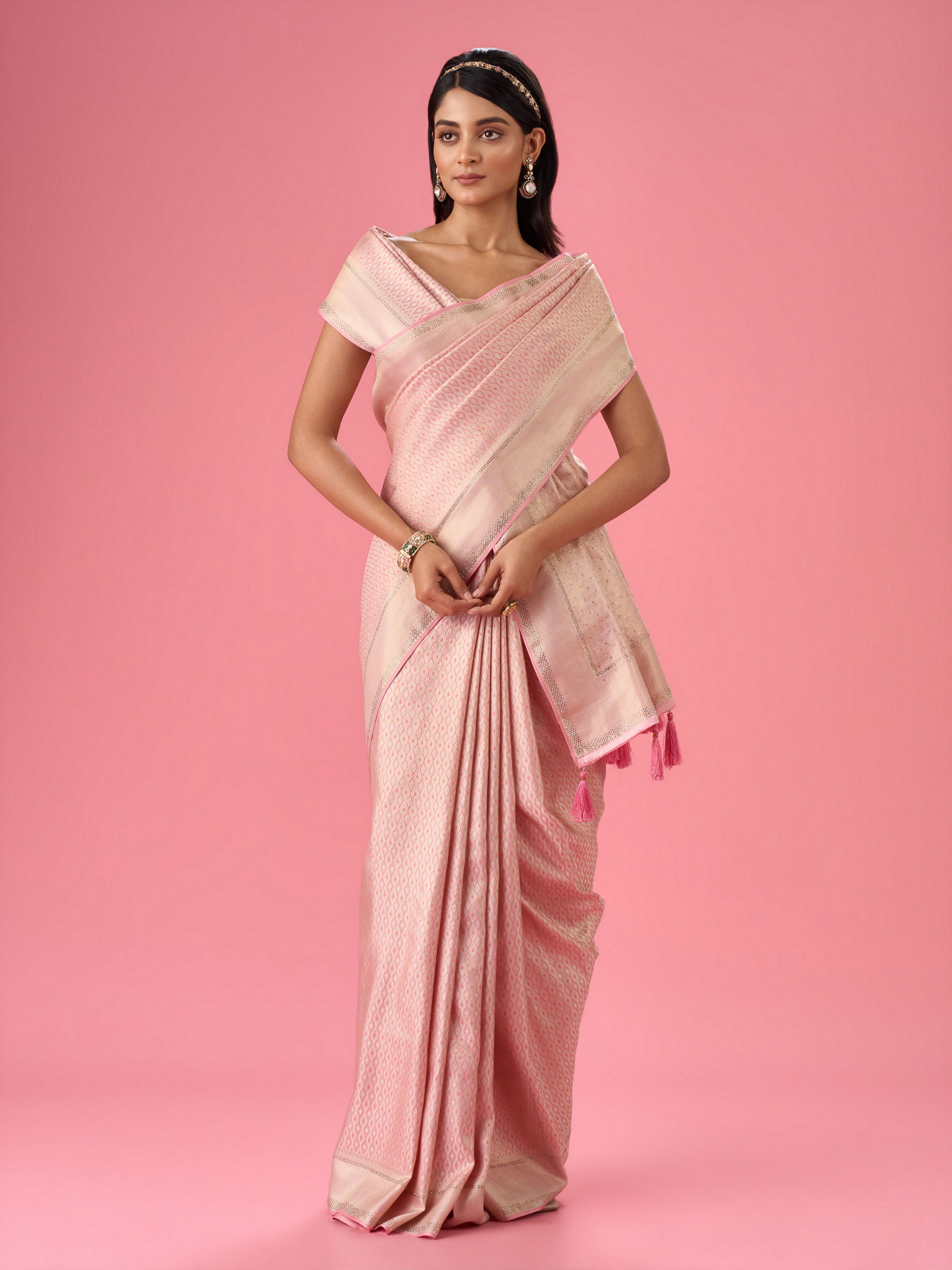 Mohey Women Sublime Pink Festivity Banarasi Saree