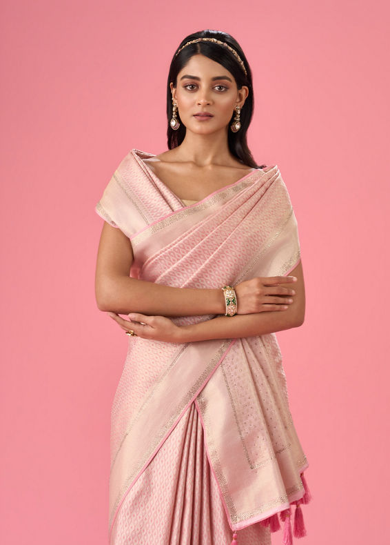Mohey Women Sublime Pink Festivity Banarasi Saree