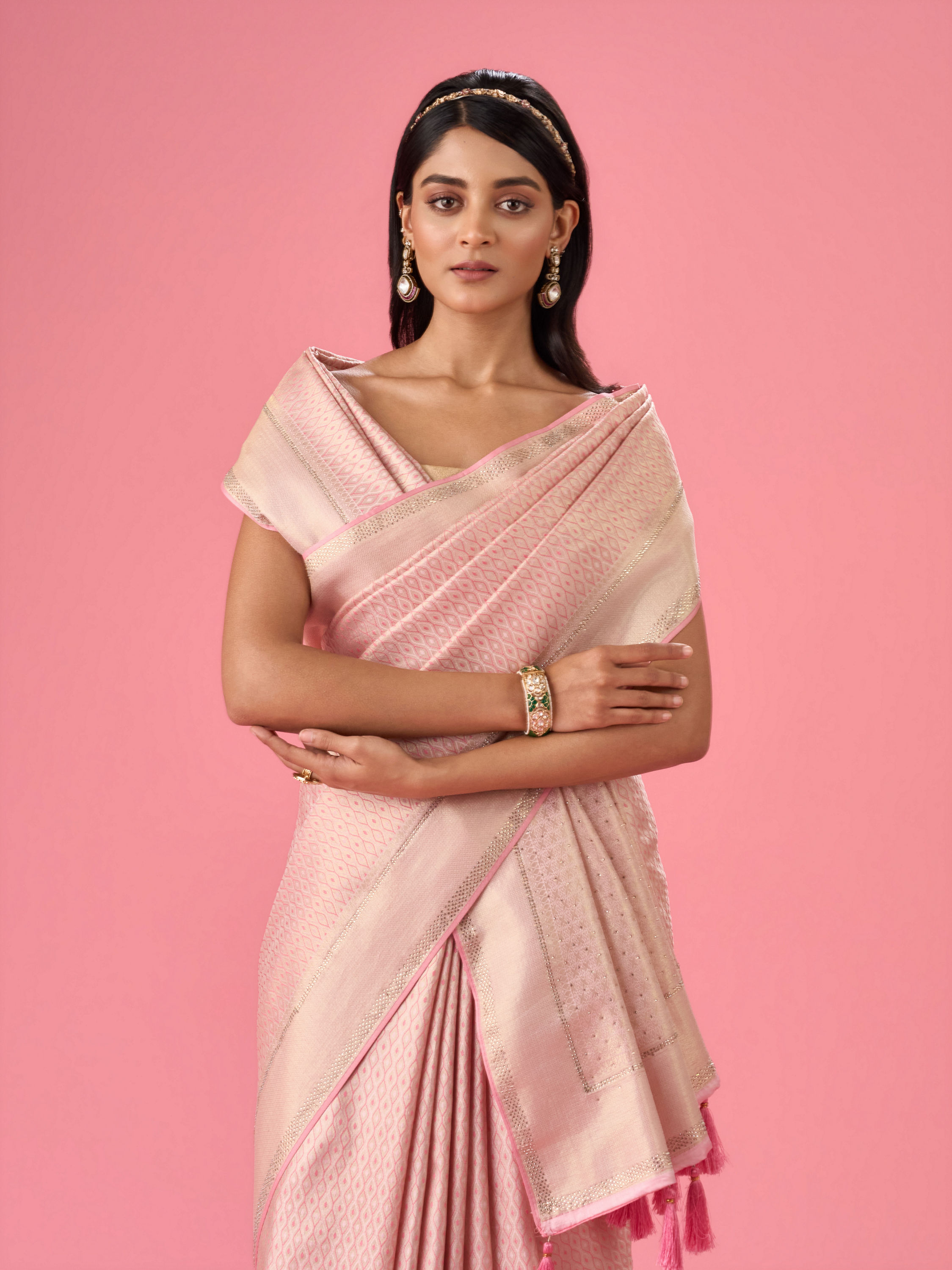 Mohey Women Sublime Pink Festivity Banarasi Saree