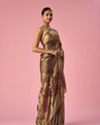 Mohey Women Purple Organza Saree with Print and Stone Work