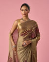 Mohey Women Purple Organza Saree with Print and Stone Work