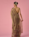 Mohey Women Purple Organza Saree with Print and Stone Work