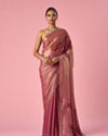 Mohey Women Pink Organza Saree with Stone Work