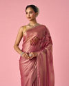 Mohey Women Pink Organza Saree with Stone Work