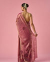 Mohey Women Pink Organza Saree with Stone Work