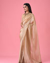 Mohey Women Exquisite Beige Organza Saree
