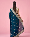 Mohey Women Blue Silk Saree with Zari Work
