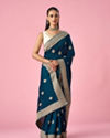 Mohey Women Blue Silk Saree with Zari Work