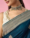 Mohey Women Blue Silk Saree with Zari Work