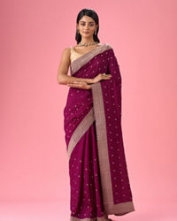 Mohey Women Wine Elegance Saree