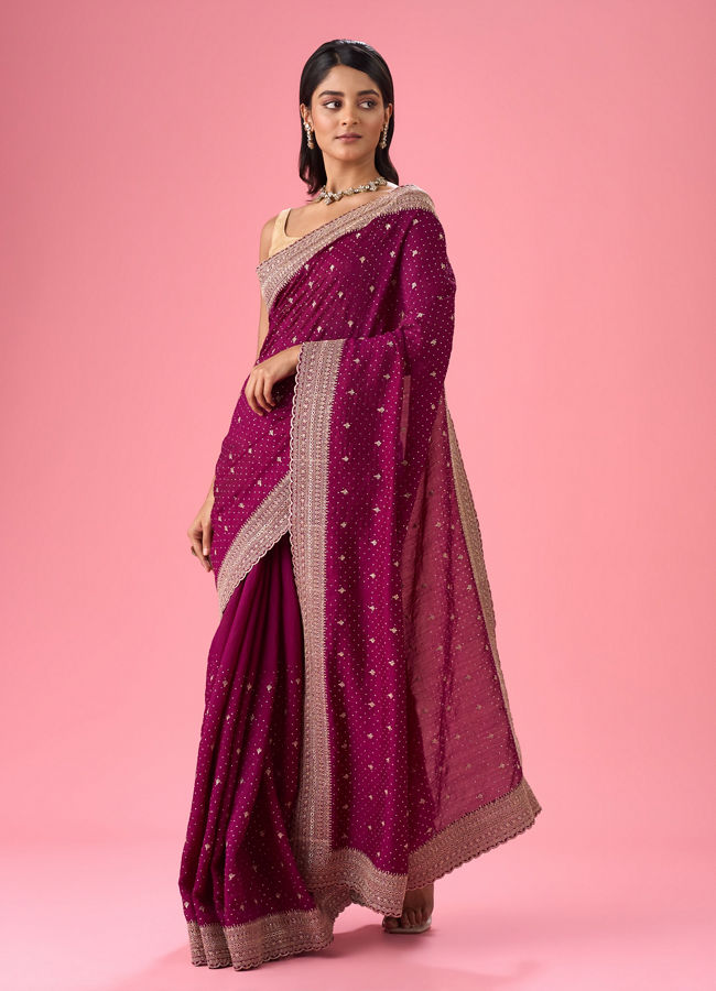 Mohey Women Wine Elegance Saree
