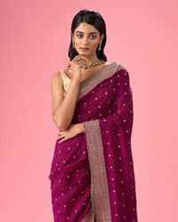 Mohey Women Wine Elegance Saree