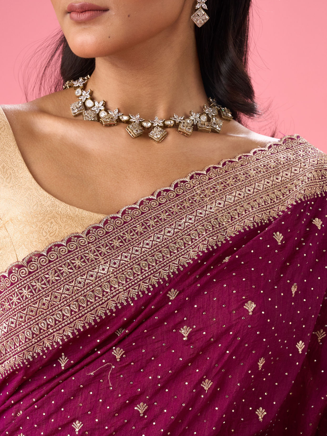 Mohey Women Wine Elegance Saree