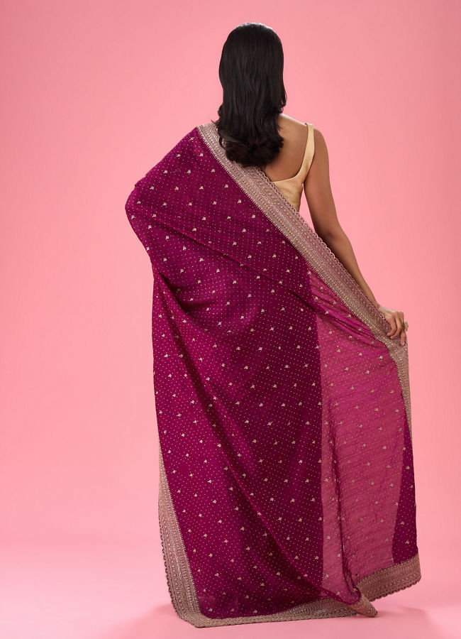 Mohey Women Wine Elegance Saree