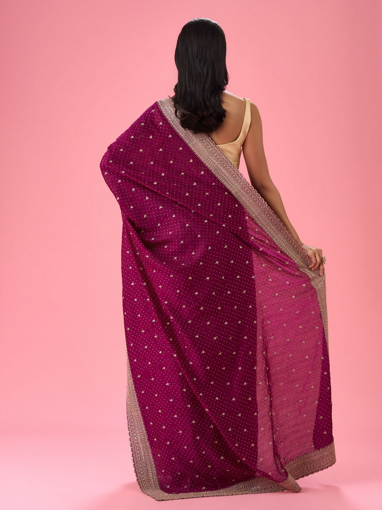 Mohey Women Wine Elegance Saree
