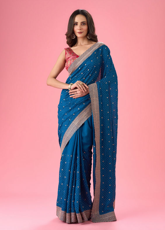 Mohey Women Blue Radiance Saree