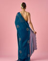 Mohey Women Green Organza Saree with Stone Work
