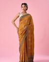 Mohey Women Mustard Yellow Art Silk Saree with Stone Work