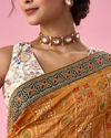 Mohey Women Mustard Yellow Art Silk Saree with Stone Work
