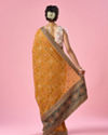 Mohey Women Mustard Yellow Art Silk Saree with Stone Work