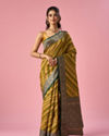 Mohey Women Green Art Silk Saree with Stripes