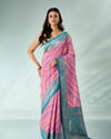 Mohey Women Pink Silk Saree with Weave
