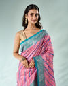 Mohey Women Pink Silk Saree with Weave
