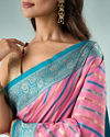 Mohey Women Pink Silk Saree with Weave
