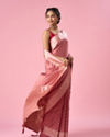 Mohey Women Dusty Pink Art Silk Banarasi Saree with Weave