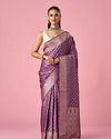 Mohey Women Purple Art Silk Banarasi Saree with Weave Design