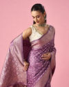 Mohey Women Purple Art Silk Banarasi Saree with Weave Design