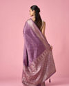 Mohey Women Purple Art Silk Banarasi Saree with Weave Design
